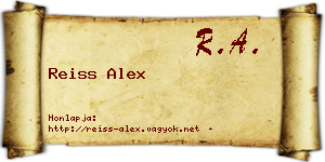 Reiss Alex névjegykártya